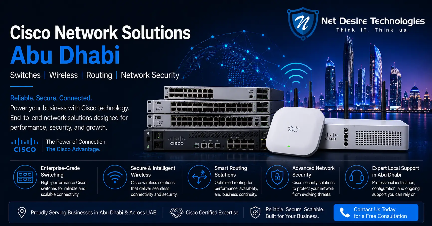 Cisco Network Solutions Abu Dhabi Switches, Wireless, Routing and Network Security